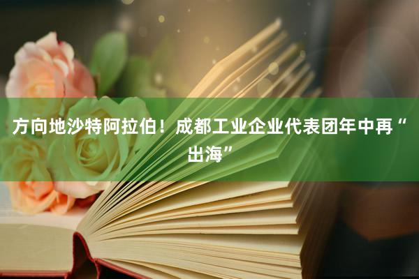 方向地沙特阿拉伯！成都工业企业代表团年中再“出海”